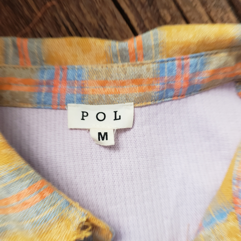 POL Multicolor Patchwork Plaid Shirt Size M - Picture 8 of 11